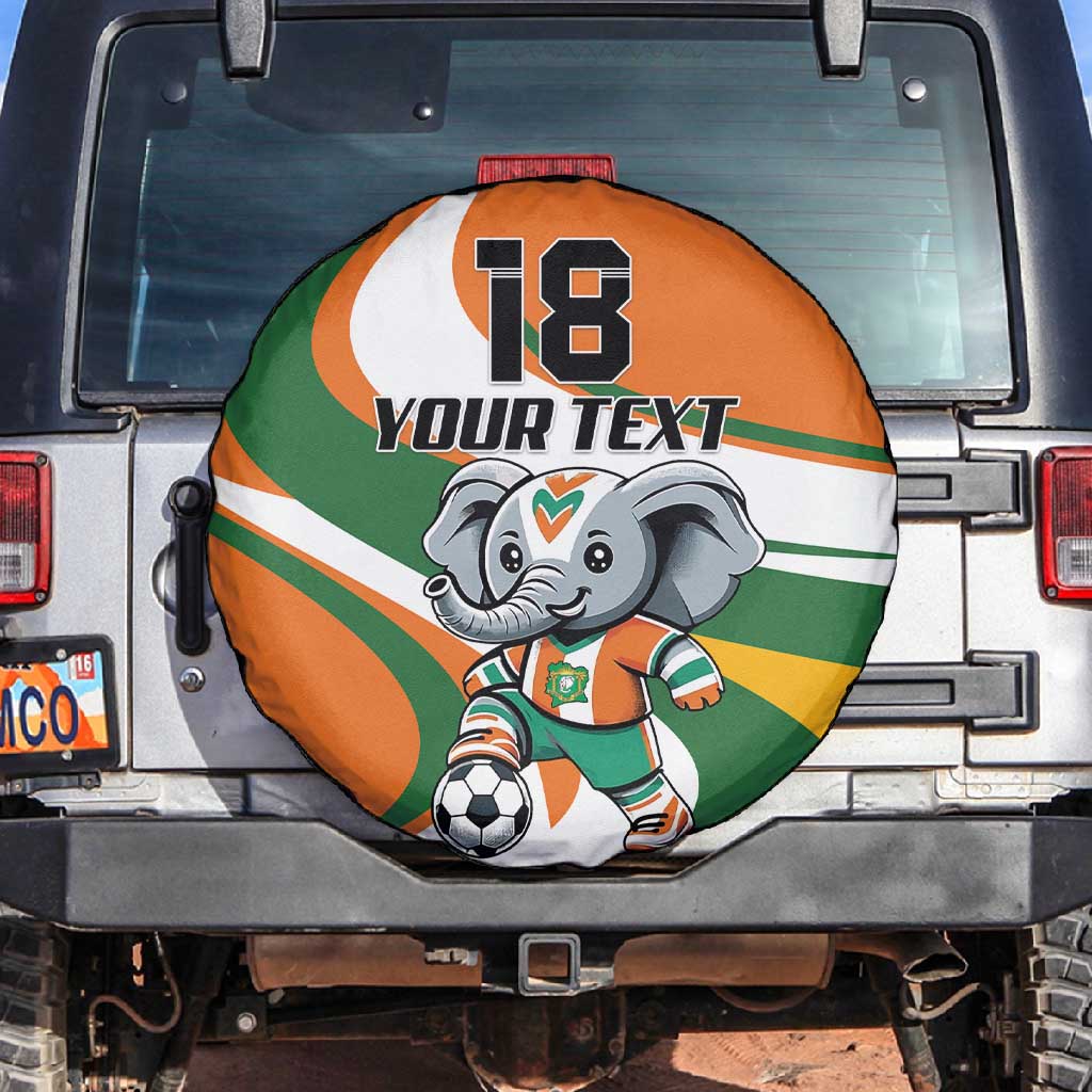 Custom Ivory Coast Football Spare Tire Cover Les Elephants Mascot - Wonder Print Shop