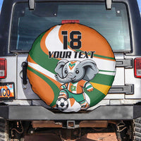 Custom Ivory Coast Football Spare Tire Cover Les Elephants Mascot - Wonder Print Shop