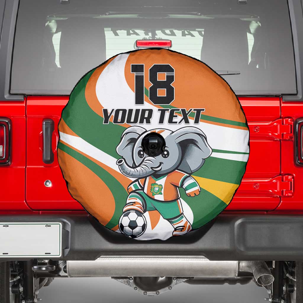 Custom Ivory Coast Football Spare Tire Cover Les Elephants Mascot - Wonder Print Shop