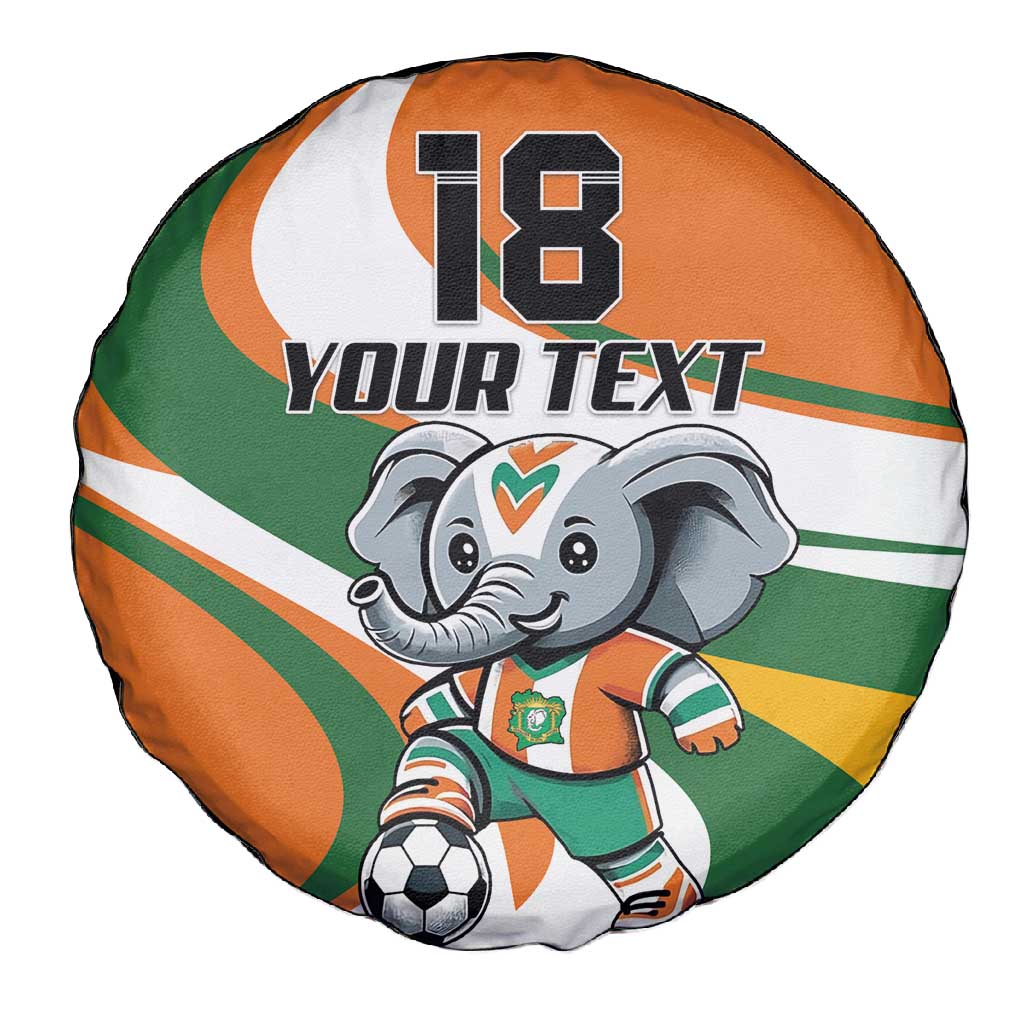 Custom Ivory Coast Football Spare Tire Cover Les Elephants Mascot - Wonder Print Shop