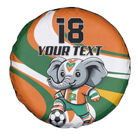 Custom Ivory Coast Football Spare Tire Cover Les Elephants Mascot - Wonder Print Shop