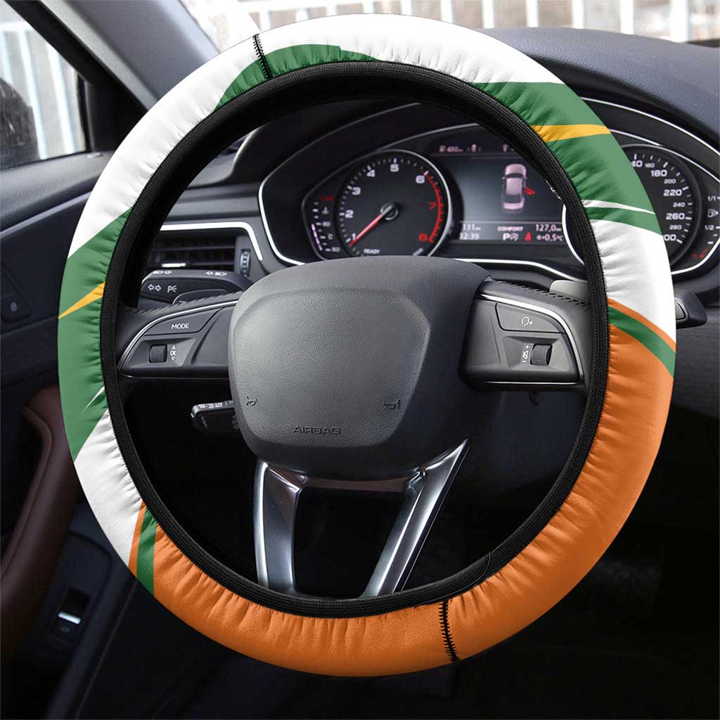 Ivory Coast Football Steering Wheel Cover Les Elephants Mascot - Wonder Print Shop