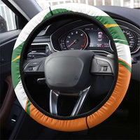 Ivory Coast Football Steering Wheel Cover Les Elephants Mascot - Wonder Print Shop