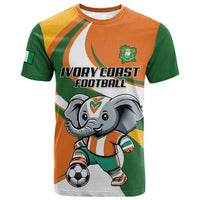 Custom Ivory Coast Football T shirt Les Elephants Mascot LT18