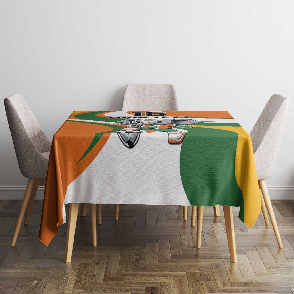 Custom Ivory Coast Football Tablecloth Les Elephants Mascot - Wonder Print Shop