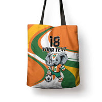 Custom Ivory Coast Football Tote Bag Les Elephants Mascot - Wonder Print Shop