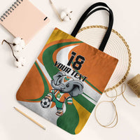 Custom Ivory Coast Football Tote Bag Les Elephants Mascot - Wonder Print Shop