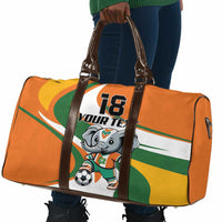 Custom Ivory Coast Football Travel Bag Les Elephants Mascot - Wonder Print Shop