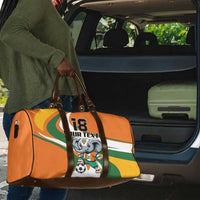 Custom Ivory Coast Football Travel Bag Les Elephants Mascot - Wonder Print Shop