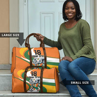 Custom Ivory Coast Football Travel Bag Les Elephants Mascot - Wonder Print Shop