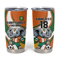Custom Ivory Coast Football Tumbler Cup Les Elephants Mascot - Wonder Print Shop