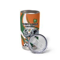 Custom Ivory Coast Football Tumbler Cup Les Elephants Mascot - Wonder Print Shop
