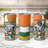 Custom Ivory Coast Football Tumbler Cup Les Elephants Mascot - Wonder Print Shop