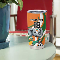 Custom Ivory Coast Football Tumbler Cup Les Elephants Mascot - Wonder Print Shop