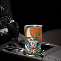 Custom Ivory Coast Football Tumbler Cup Les Elephants Mascot - Wonder Print Shop