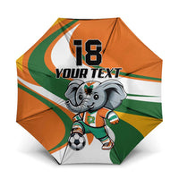 Custom Ivory Coast Football Umbrella Les Elephants Mascot - Wonder Print Shop