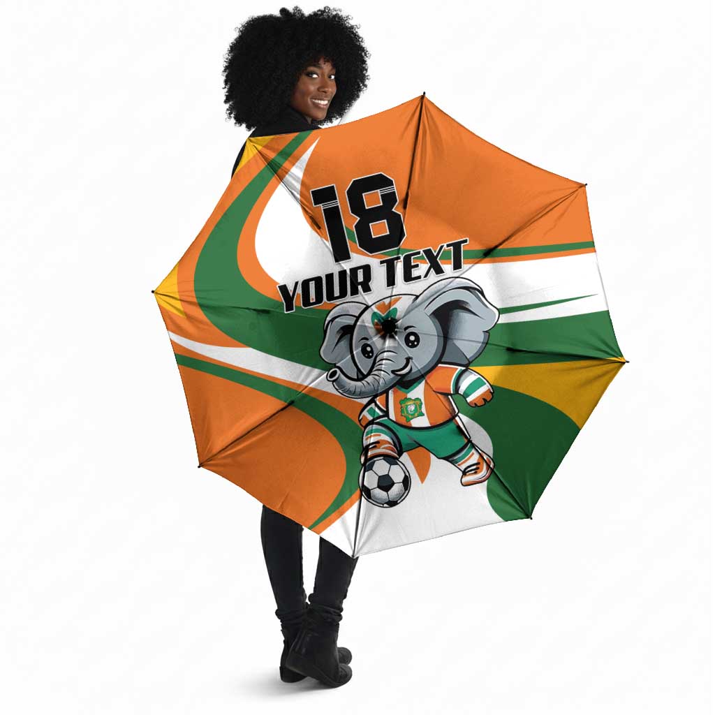 Custom Ivory Coast Football Umbrella Les Elephants Mascot - Wonder Print Shop