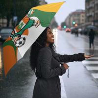 Custom Ivory Coast Football Umbrella Les Elephants Mascot - Wonder Print Shop