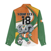 Custom Ivory Coast Football Women Casual Shirt Les Elephants Mascot - Wonder Print Shop