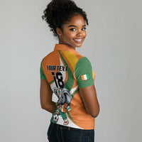 Custom Ivory Coast Football Women Polo Shirt Les Elephants Mascot LT18