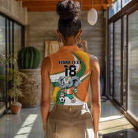 Custom Ivory Coast Football Women Sleeveless Polo Shirt Les Elephants Mascot - Wonder Print Shop
