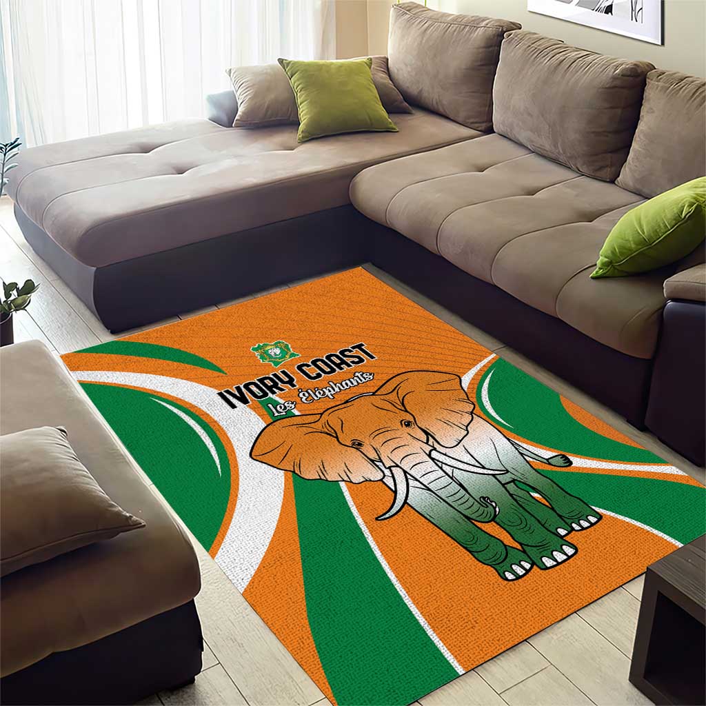 Ivory Coast Football Area Rug Les Elephants Spirit - Wonder Print Shop