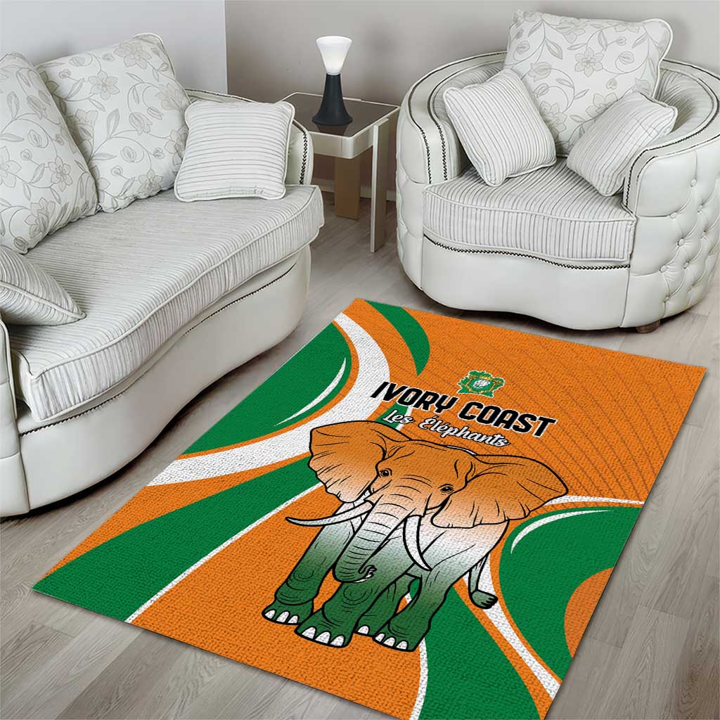 Ivory Coast Football Area Rug Les Elephants Spirit - Wonder Print Shop