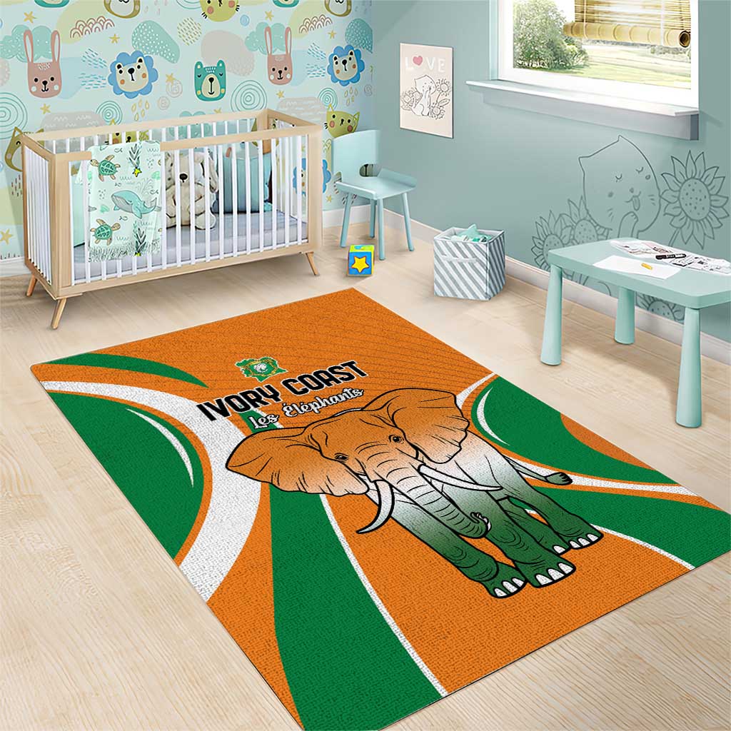 Ivory Coast Football Area Rug Les Elephants Spirit - Wonder Print Shop