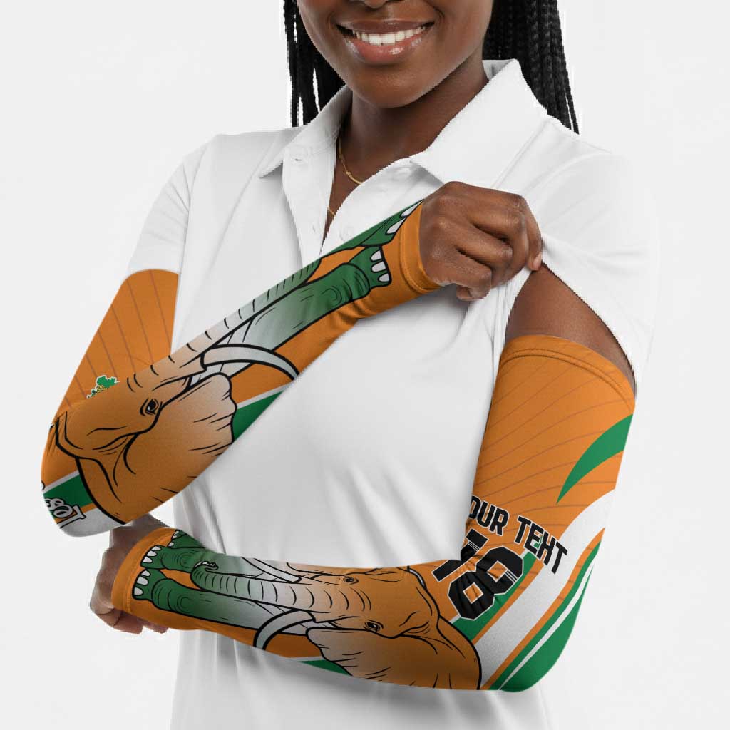 Custom Ivory Coast Football Arm Sleeves Les Elephants Spirit - Wonder Print Shop