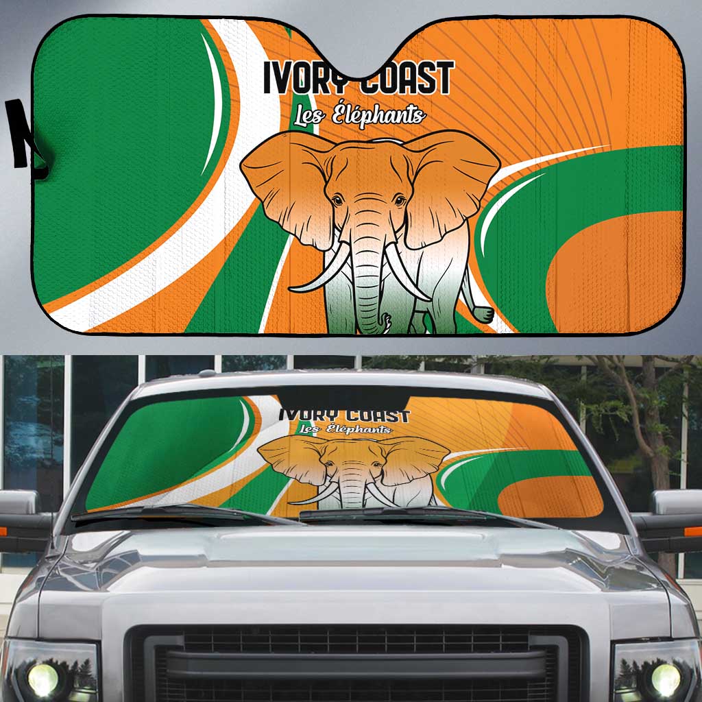 Ivory Coast Football Auto Sun Shade Les Elephants Spirit - Wonder Print Shop