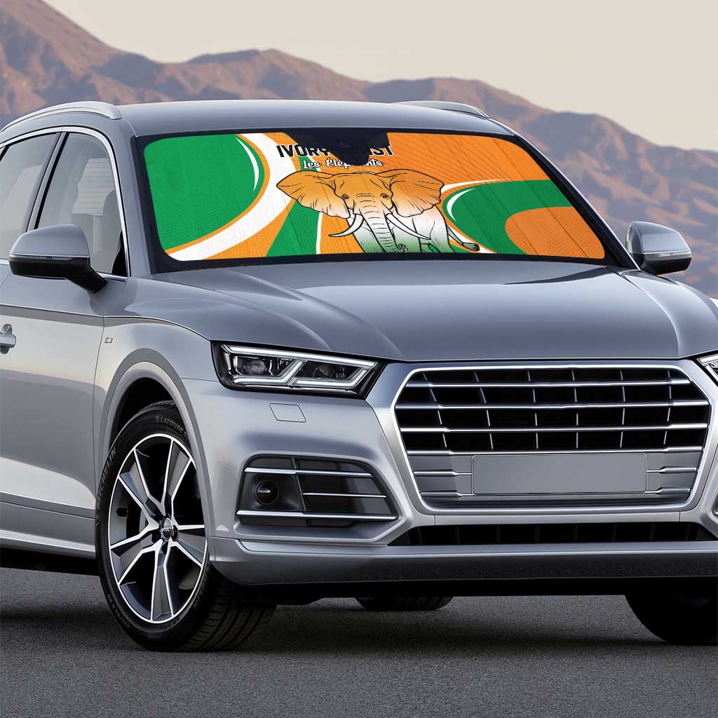 Ivory Coast Football Auto Sun Shade Les Elephants Spirit - Wonder Print Shop