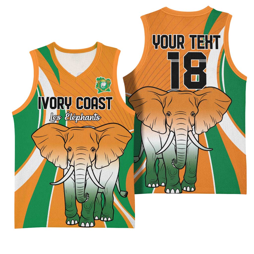 Custom Ivory Coast Football Basketball Jersey Les Elephants Spirit - Wonder Print Shop