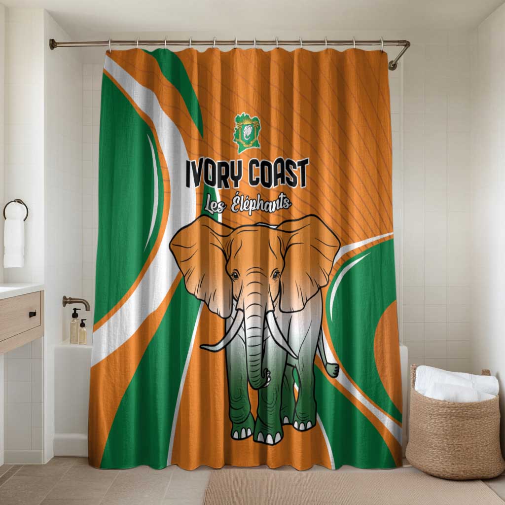 Ivory Coast Football Bathroom Set Les Elephants Spirit - Wonder Print Shop