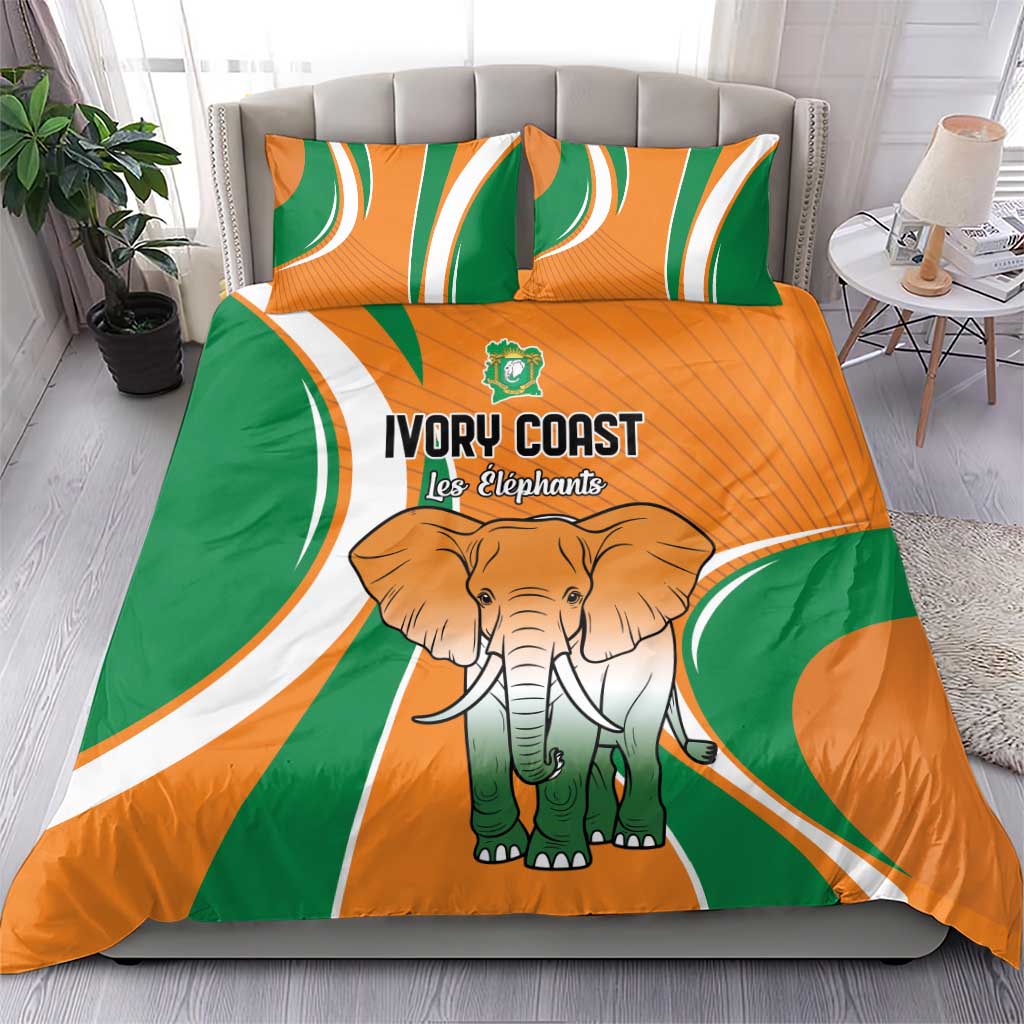 Ivory Coast Football Bedding Set Les Elephants Spirit - Wonder Print Shop