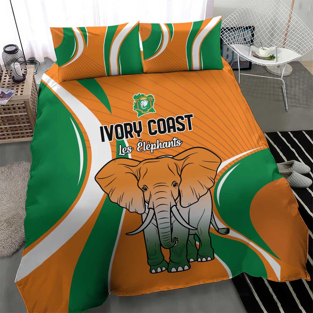 Ivory Coast Football Bedding Set Les Elephants Spirit - Wonder Print Shop