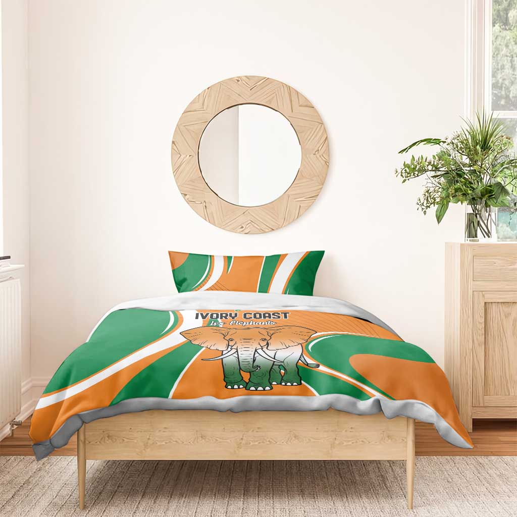 Ivory Coast Football Bedding Set Les Elephants Spirit - Wonder Print Shop