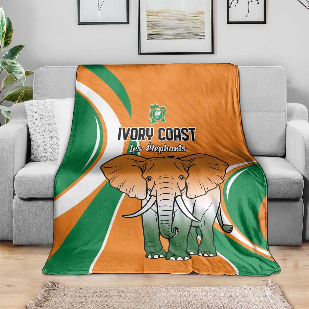 Ivory Coast Football Blanket Les Elephants Spirit - Wonder Print Shop