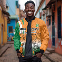 Custom Ivory Coast Football Bomber Jacket Les Elephants Spirit - Wonder Print Shop