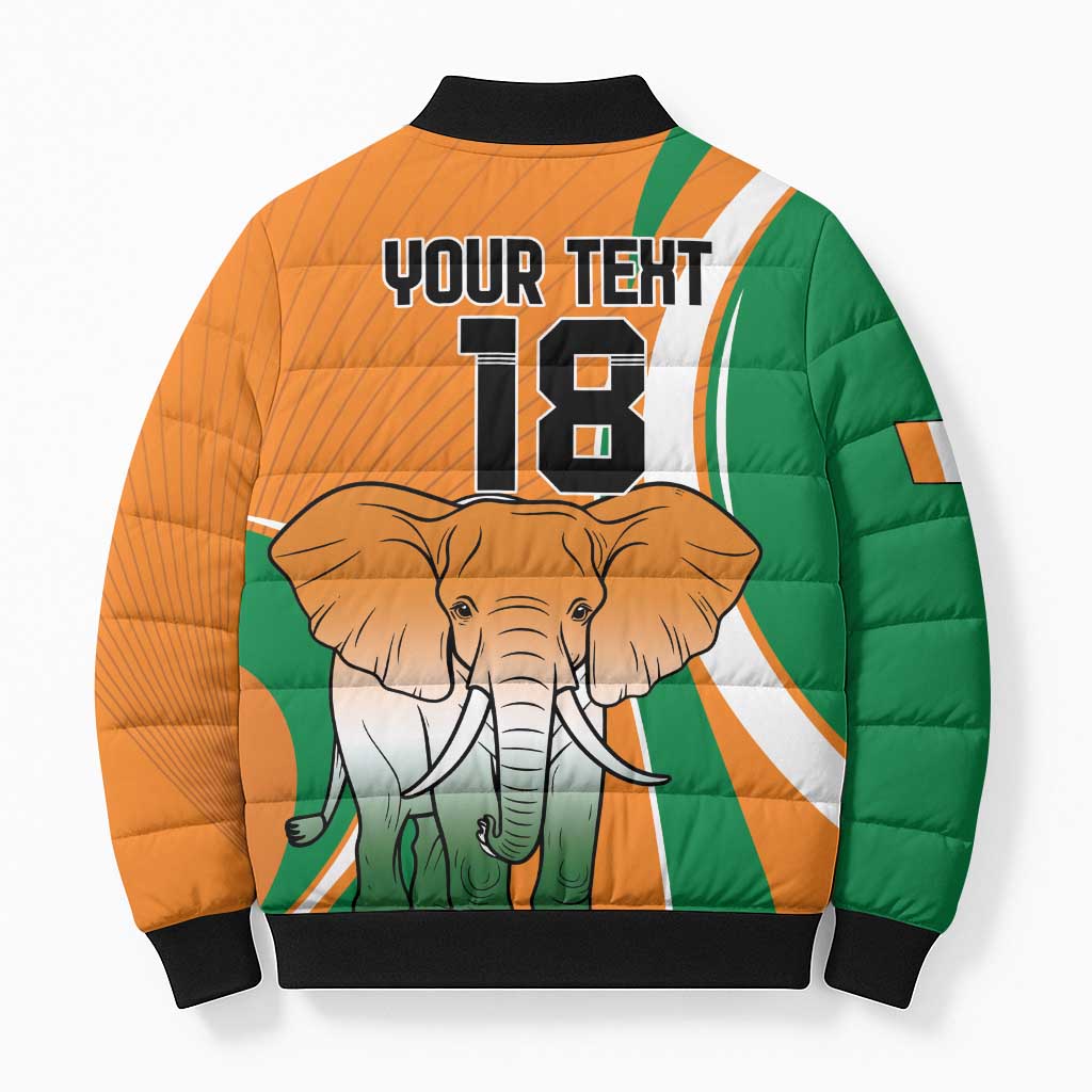Custom Ivory Coast Football Bomber Puffer Jacket Les Elephants Spirit - Wonder Print Shop
