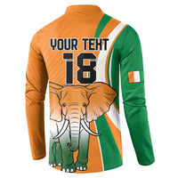Custom Ivory Coast Football Button Sweatshirt Les Elephants Spirit