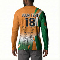 Custom Ivory Coast Football Button Sweatshirt Les Elephants Spirit