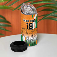Custom Ivory Coast Football 4 in 1 Can Cooler Tumbler Les Elephants Spirit - Wonder Print Shop