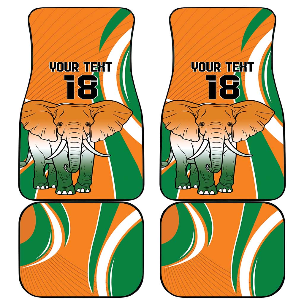 Custom Ivory Coast Football Car Mats Les Elephants Spirit - Wonder Print Shop