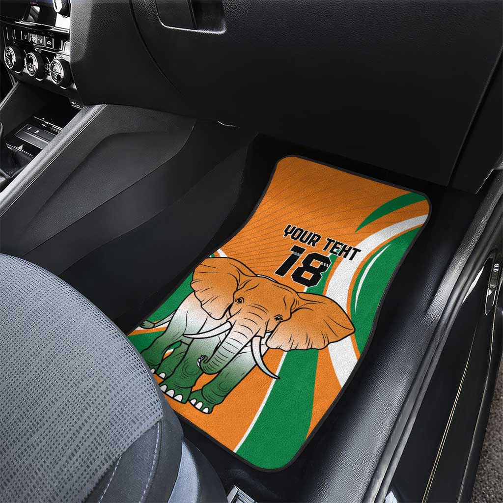 Custom Ivory Coast Football Car Mats Les Elephants Spirit - Wonder Print Shop