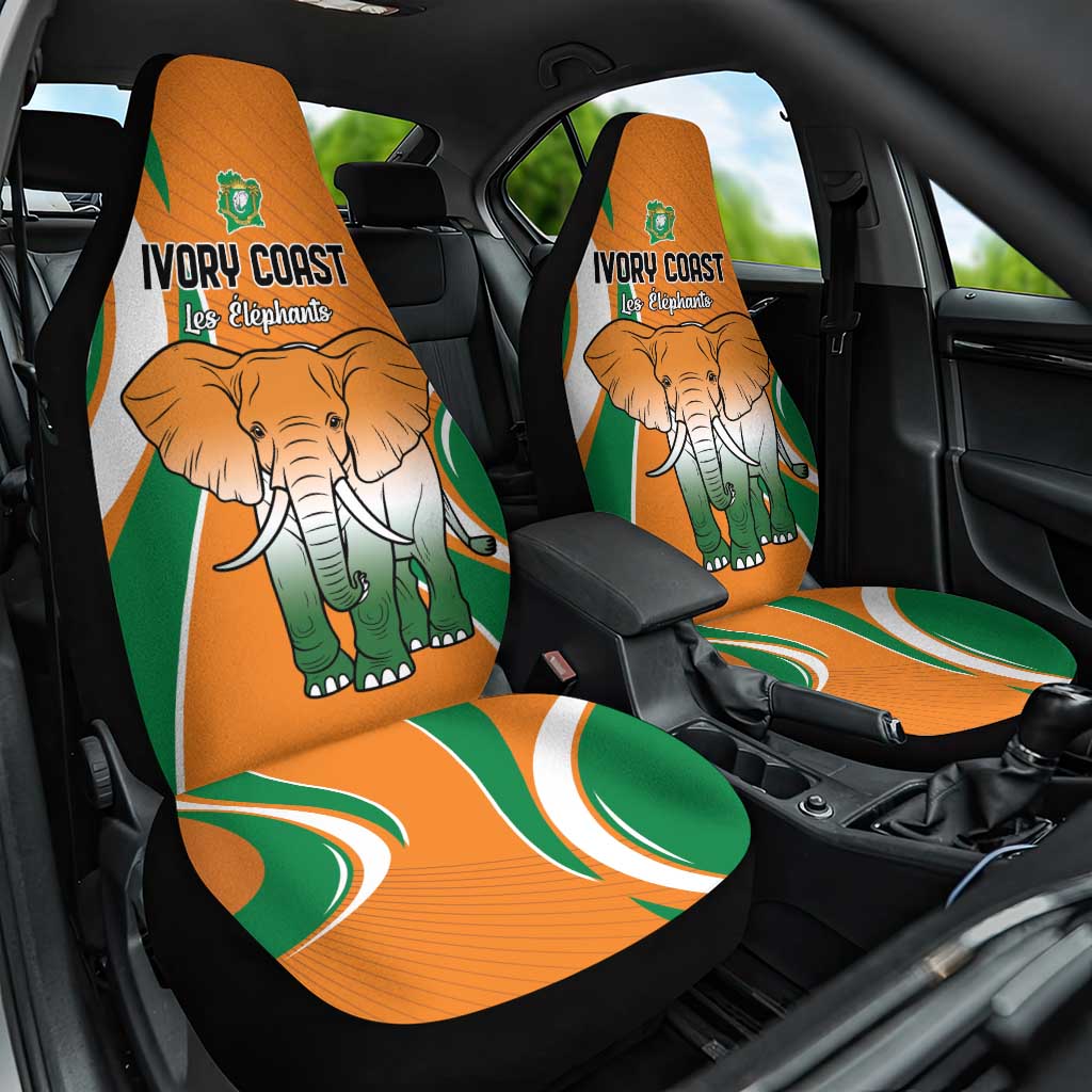 Ivory Coast Football Car Seat Cover Les Elephants Spirit - Wonder Print Shop