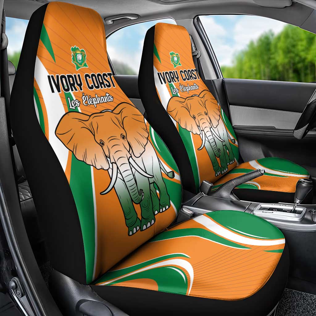 Ivory Coast Football Car Seat Cover Les Elephants Spirit - Wonder Print Shop