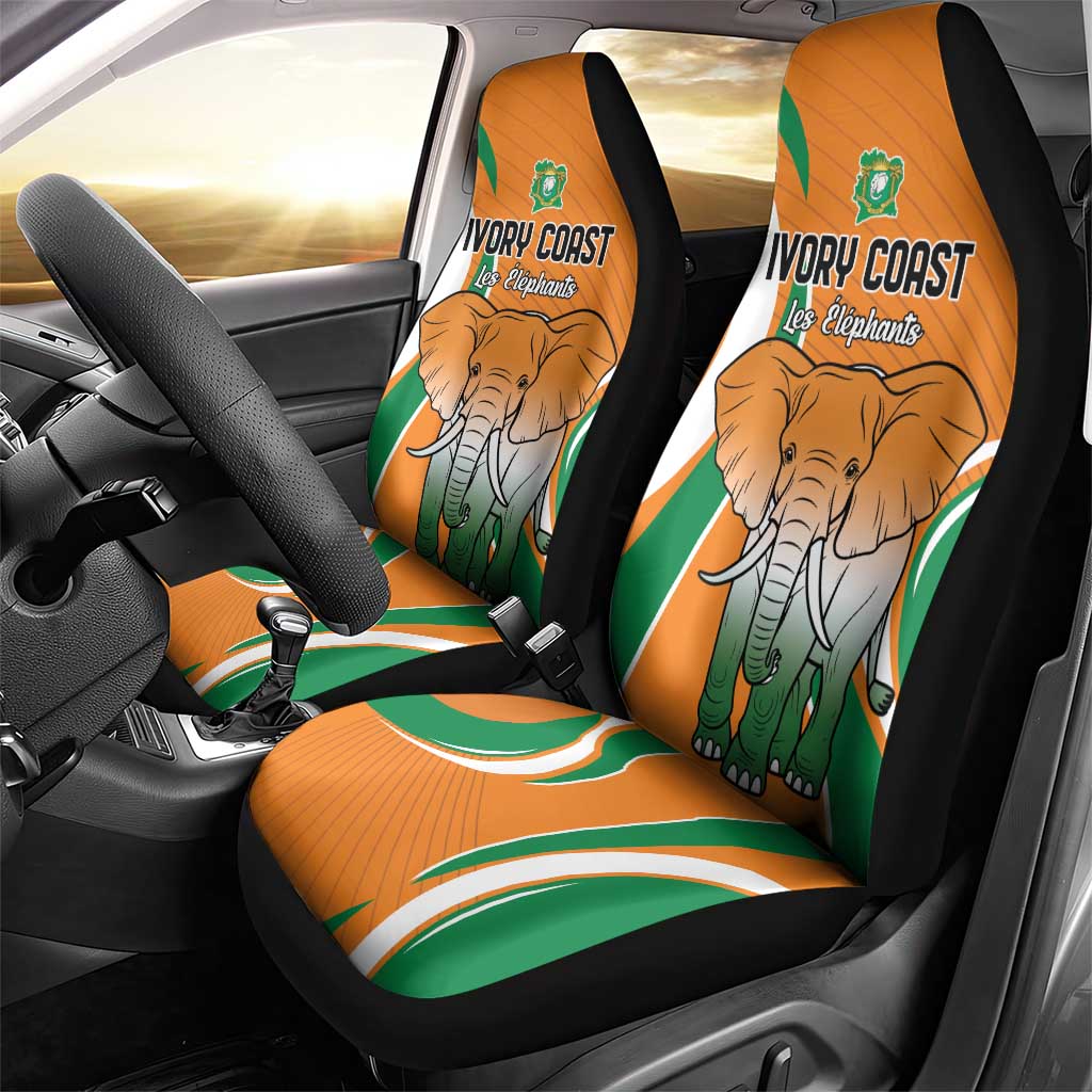 Ivory Coast Football Car Seat Cover Les Elephants Spirit - Wonder Print Shop