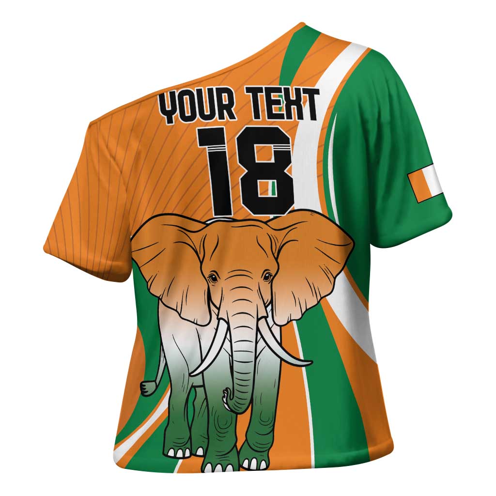 Custom Ivory Coast Football Cross Shoulder Shirt Les Elephants Spirit - Wonder Print Shop