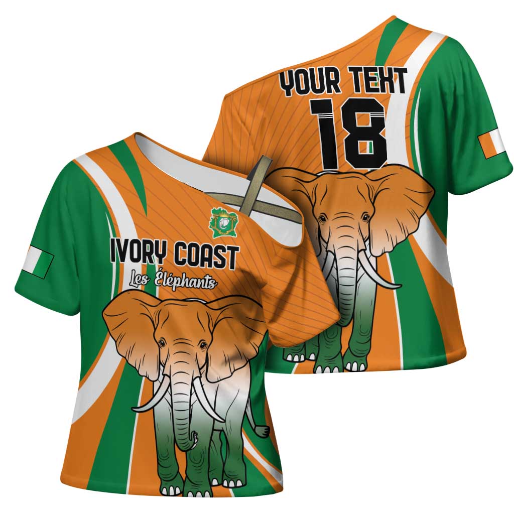 Custom Ivory Coast Football Cross Shoulder Shirt Les Elephants Spirit - Wonder Print Shop