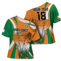 Custom Ivory Coast Football Cross Shoulder Shirt Les Elephants Spirit - Wonder Print Shop